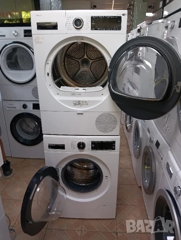 Комплект пералня Bosch Serie 8 A+++ 9кг и сушилня с термопомпа Bosch Serie 8 WI-FI 2 години гаранция, снимка 12 - Перални - 51425138