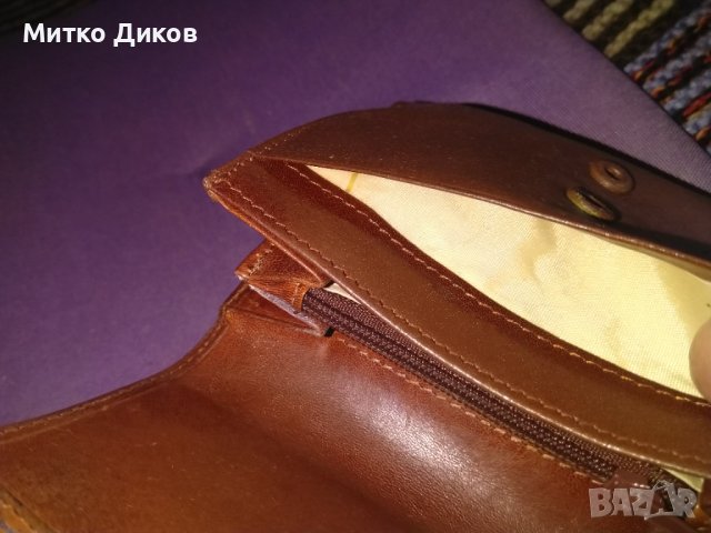 Ginno Ferrari женско портмоне оригинално марково италианско естествена кожа 125х95мм, снимка 8 - Портфейли, портмонета - 38517910