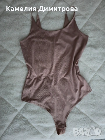 Сатенено боди с тънки презрамки – пепел от рози