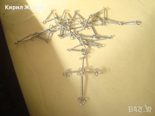 СТАРО ФИНО СРЕБЪРНО КРЪСТЧЕ с ВЕРИЖКА РЪЧНА МАЙСТОРСКА ИЗРАБОТКА 32658, снимка 8 - Антикварни и старинни предмети - 38360507
