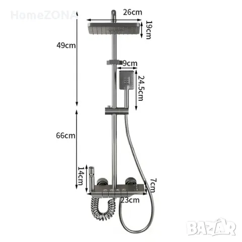 Душ система ELITE Pro 16, термостатен смесител, пиано бутони, снимка 4 - Душове - 49434047