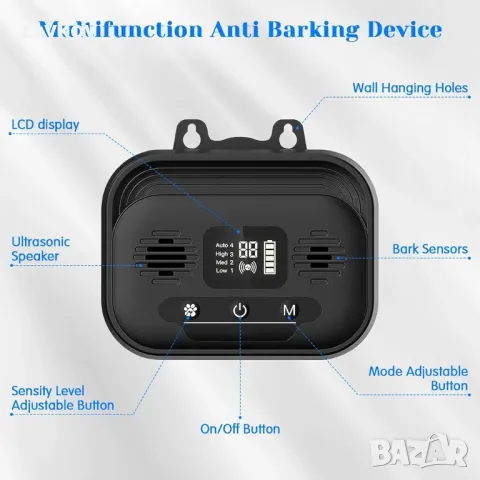 Tepimato Устройство против лай за кучета, 4 честотни, снимка 2 - Друга електроника - 48645828