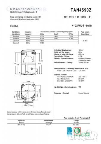 Хладилен компресор Lunite Hermetique TAN4509Z, снимка 7 - Компресори - 22860982