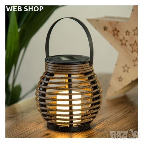 Соларен градински фенер, Кафяв , снимка 1