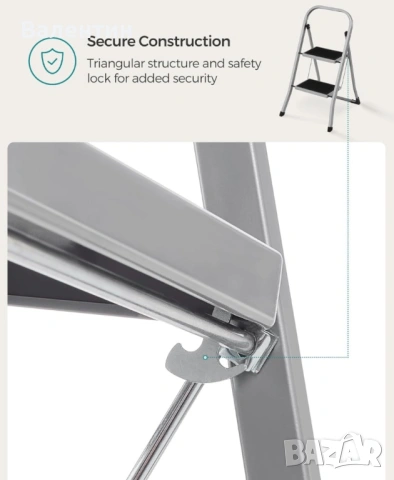 Сгъваема стълба Songmics, снимка 6 - Други стоки за дома - 53108363