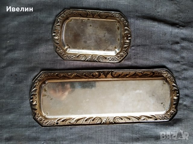 две посребрени месингови поставки арт деко, снимка 4 - Антикварни и старинни предмети - 28993601