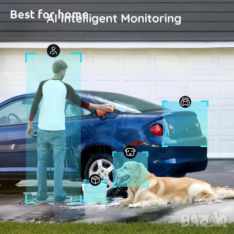 BOIFUN DQ201 Безжична външна камера със Соларен панел, снимка 8 - Камери - 48724436