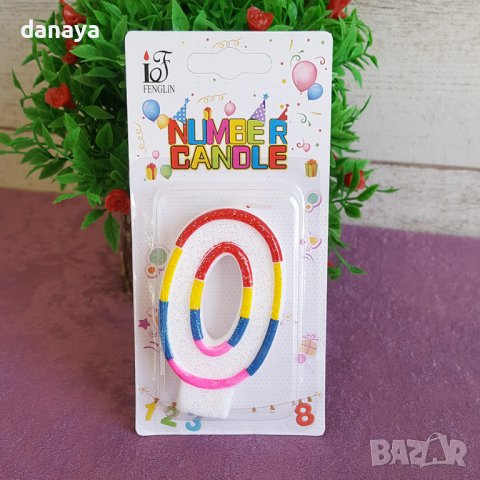2720 Свещички за рожден ден Цифри с цветен контур