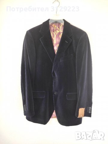 Gerano blue velvet jacket 52, снимка 2 - Якета - 38874855