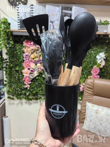 🍳 Комплект кухненски прибори – 11 бр. в кръгла поставка, снимка 5 - Други - 53579352