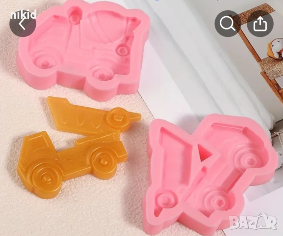 Камион Багер Строителни машини превозни средства силиконов молд форма фондан шойколад декор, снимка 3 - Форми - 51935312