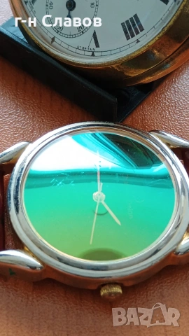 18k Gold Charles Delon, огледално стъкло, нова AGFA батерия. , снимка 4 - Мъжки - 53606554