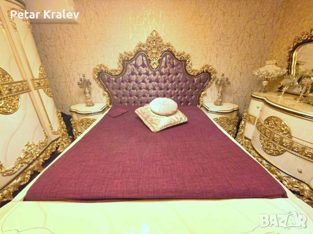 Барокова спалня компллект  с матрак  от масивно дърво, снимка 5 - Спални и легла - 53008425
