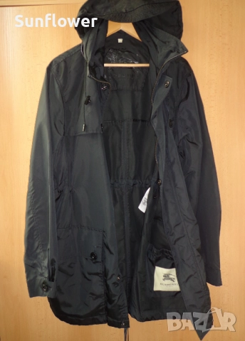Оригинално мъжко черно дълго яке с качулка Burberry London , снимка 16 - Якета - 51720819