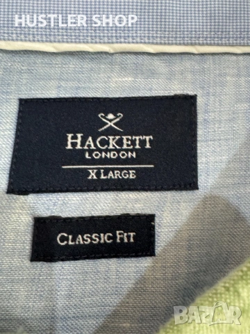 Мъжка ленена риза HACKETT LONDON. Размер XL, снимка 8 - Ризи - 53210110