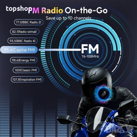 Чисто нова слушалка за мотоциклетна каска, Moman RS-H4P слушалки за мотоциклет с Hi-Fi високо..., снимка 9 - Bluetooth слушалки - 52034656