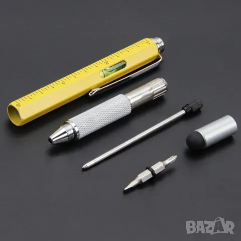 6в1 химикал, линийка, отвертка кръстата и права, нивелир, стилус, снимка 3 - Ученически пособия, канцеларски материали - 48422116