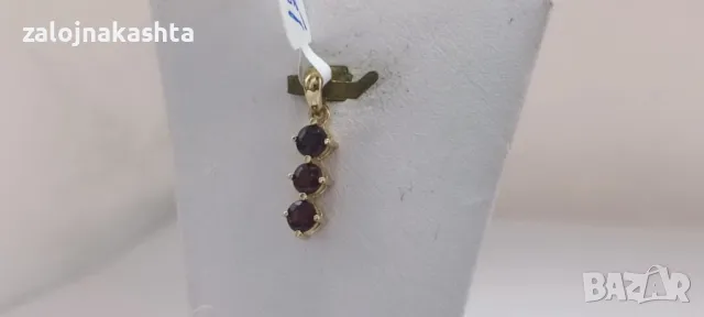 Нова Златна висулка с гранат-1,10гр/14кр, снимка 2 - Колиета, медальони, синджири - 48205492