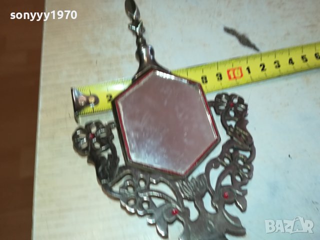 СТАРО МЕТАЛНО ОГЛЕДАЛЦЕ ОТ ФРАНЦИЯ 0412231122, снимка 12 - Антикварни и старинни предмети - 43265266