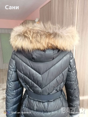 Дълго зимно яке с естествен пух, снимка 4 - Палта, манта - 38497955