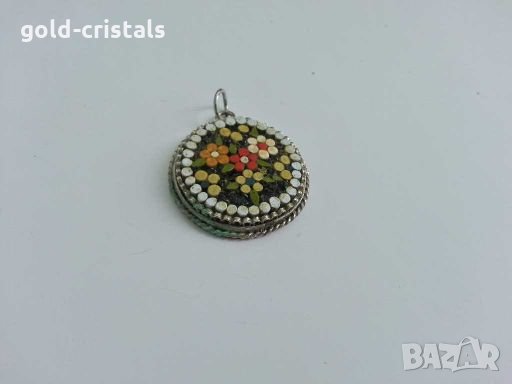  медальон мини мозайка, снимка 3 - Антикварни и старинни предмети - 28684354