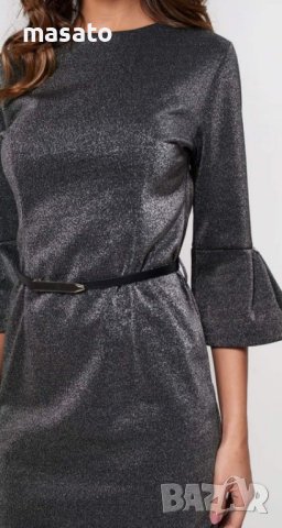 VILA JOY - сребриста рокля, снимка 2 - Рокли - 40535831