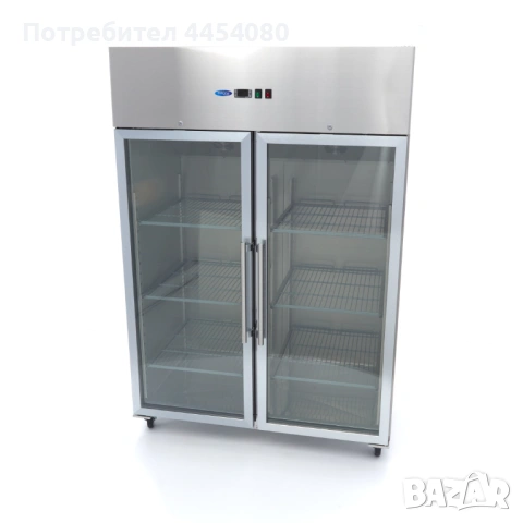 Професионален хладилен шкаф със стъклени врати – 1200 л