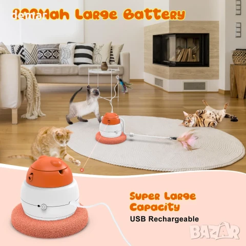 IOKHEIRA 4 в 1 Интерактивна играчка с пера за котки, снимка 4 - За котки - 43718859