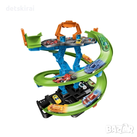 Паркинг с писта за спускане и 4 коли, снимка 3 - Коли, камиони, мотори, писти - 52283592