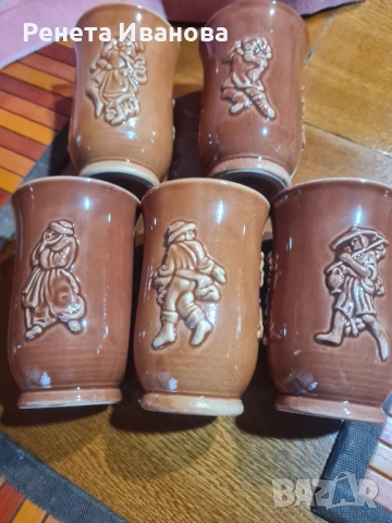 Стар керамичен сервиз за вино , снимка 8 - Антикварни и старинни предмети - 52427702