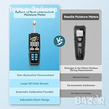 Влагомер, DURFICST 3-инчов цветен HD влагомер с голям екран, снимка 3 - Друга електроника - 42993313