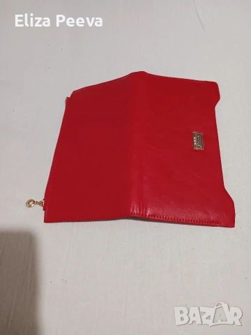 Червен кожен дамски портфейл, снимка 5 - Чанти - 53156841
