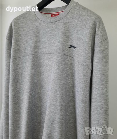 Slazenger SL FLC - Мъжки пуловер дълъг ръкав, сиво, размер - XXXL ., снимка 3 - Спортни дрехи, екипи - 39542314