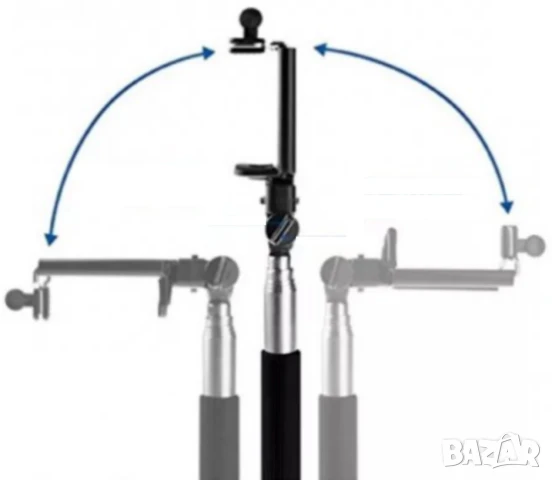 Оригинал B.I.G. Немски К-т 3-в-1 МОНОПОД с Аксесоари Смартфони Фотоапарати Екшън Камери GoPro БАРТЕР, снимка 9 - Селфи стикове, аксесоари - 51089432