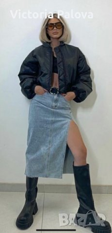 Модерно яке  бомбър коприна,тъмнозелен, снимка 12 - Якета - 40314980