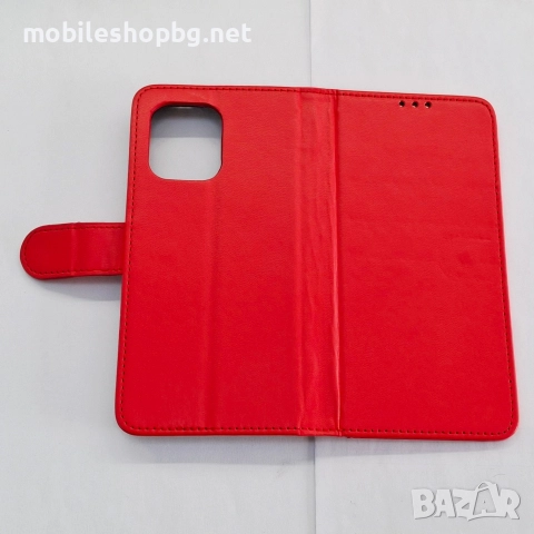 Motorola Edge 50 Neo калъф страничен с прегради и закопчаване черен червен , снимка 5 - Калъфи, кейсове - 52814086