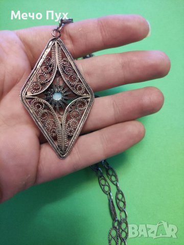 Старо сребърно колие (80), снимка 3 - Колиета, медальони, синджири - 39033796