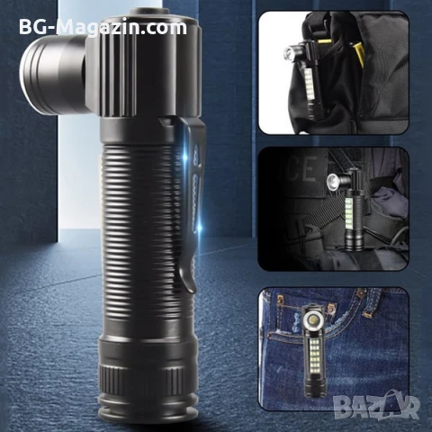 Акумулаторен LED челник за глава и ръчен фенер 2в1 за риболов къмпинг лов туризъм работа аварии, снимка 4 - Къмпинг осветление - 50938425