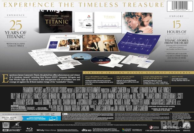 Titanic 2023 Collectors Edition [4K UHD] - Титаник 4К + Blu-Ray /25 годишнина/ Лимитирано издание, снимка 4 - Blu-Ray филми - 43209544