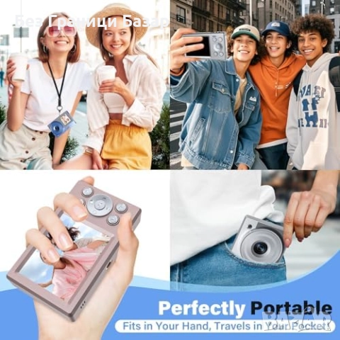 Нова Камера за деца 50MP + 1080P видео, селфи дисплей, ретро дизайн, снимка 4 - Фотоапарати - 51500718