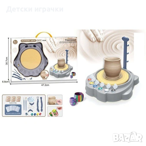 Детско грънчарско колело с глина и боички за рисуване , снимка 2 - Образователни игри - 53420547
