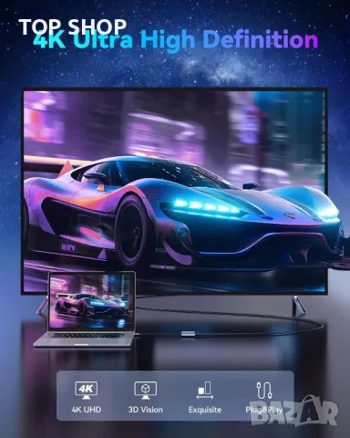 USB C към HDMI адаптер, HDMI сплитер за два монитора, 2-IN-1, снимка 4 - Друга електроника - 49420413