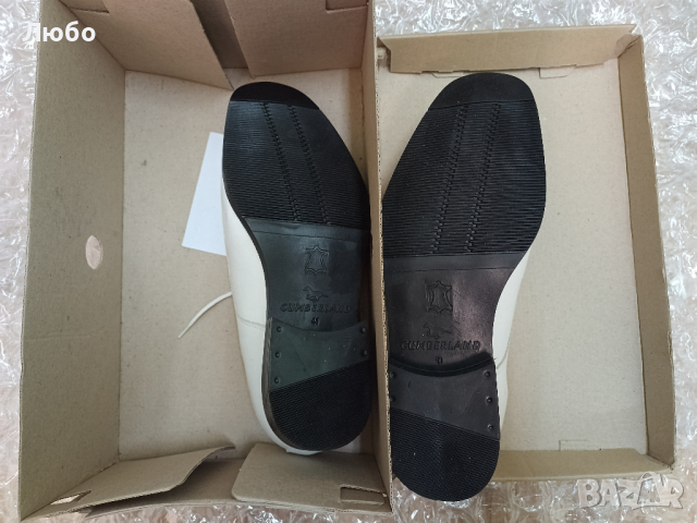 обувки чисто нови, бели 41 номер, естествена кожа Здравоход, подметка CUMBERLAND, с връзки, летни, снимка 2 - Ежедневни обувки - 44864935