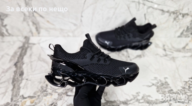 Puma Мъжки Черни Маратонки👟Мъжки Спортни Обувки Пума - С Черен Или Сив Акцент Код P1143, снимка 4 - Маратонки - 51702968