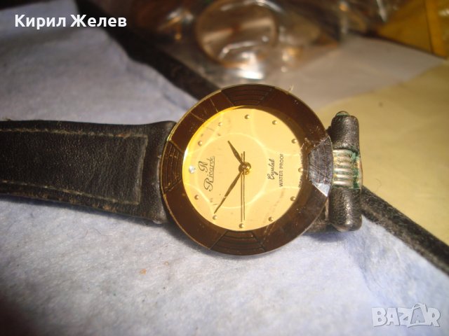 RICARDO Cristal WATER PROOF JAPAN QUARTZ 18K GOLD PLATED КАИШКА ЕСТ. КОЖА ЯПОНСКИ ЧАСОВНИК 26785, снимка 7 - Дамски - 36692857