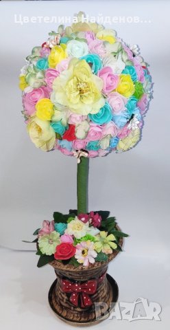 Дърво с цветя, снимка 2 - Декорация за дома - 44080536