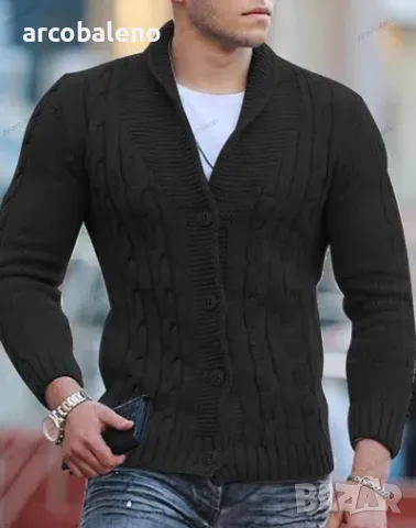 Мъжка плетена жилетка, 7цвята , снимка 8 - Якета - 47289958