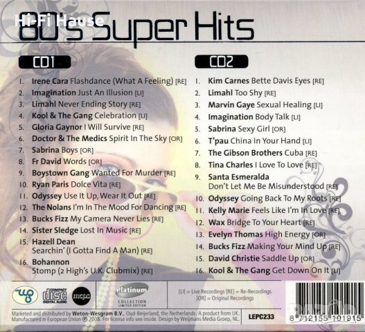 80S Super Hits, снимка 2 - CD дискове - 35521368