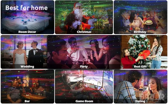 Звезден музикален проектор висок клас BiGosh с Bluetooth, снимка 7 - Други - 48346441