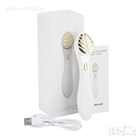 Уред за лице и шия с EMS , микроток, вибрация, червена и синя светлина, снимка 1